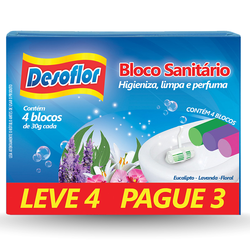 REFIL BLOCO SANITÁRIO MISTO DESOFLOR - 4UN