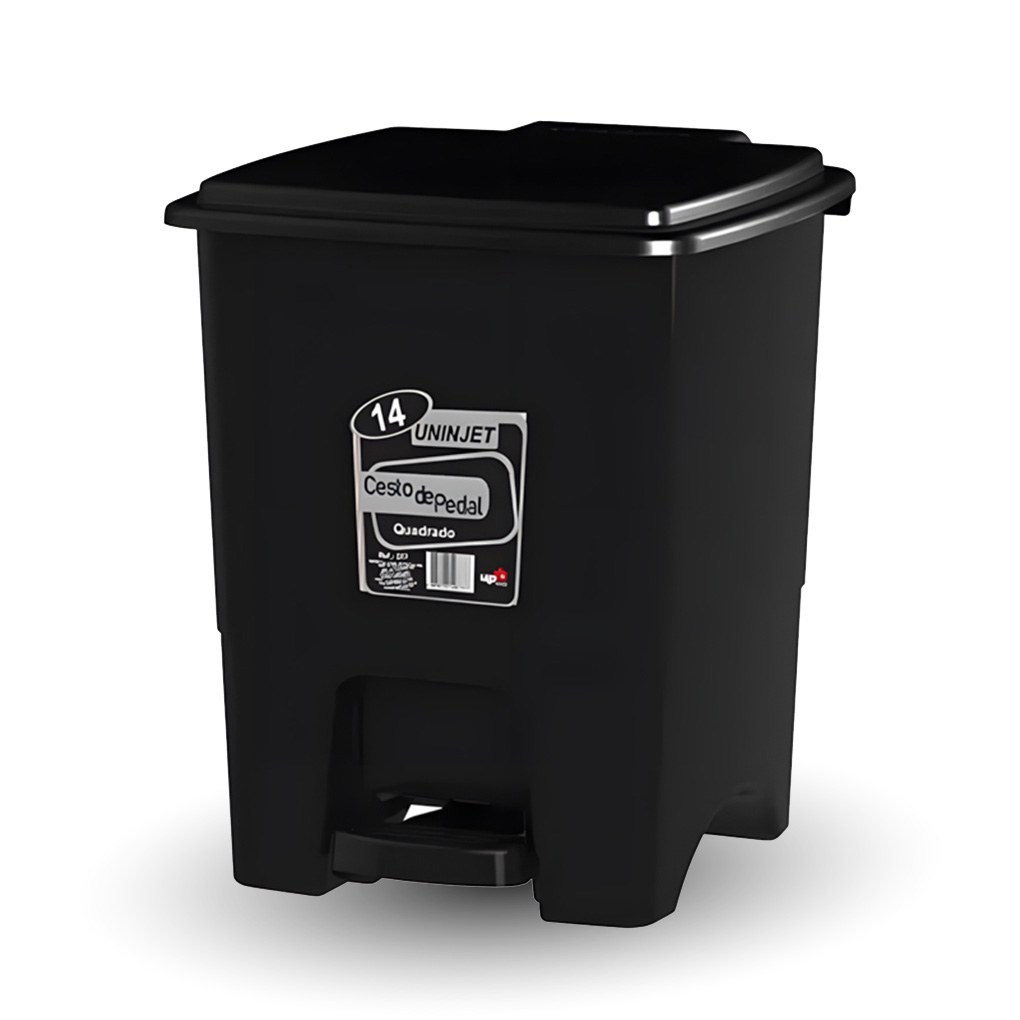 CESTO PRETO COM PEDAL UNINJET - 14L