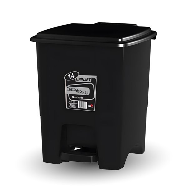 CESTO PRETO COM PEDAL  UNINJET - 14L