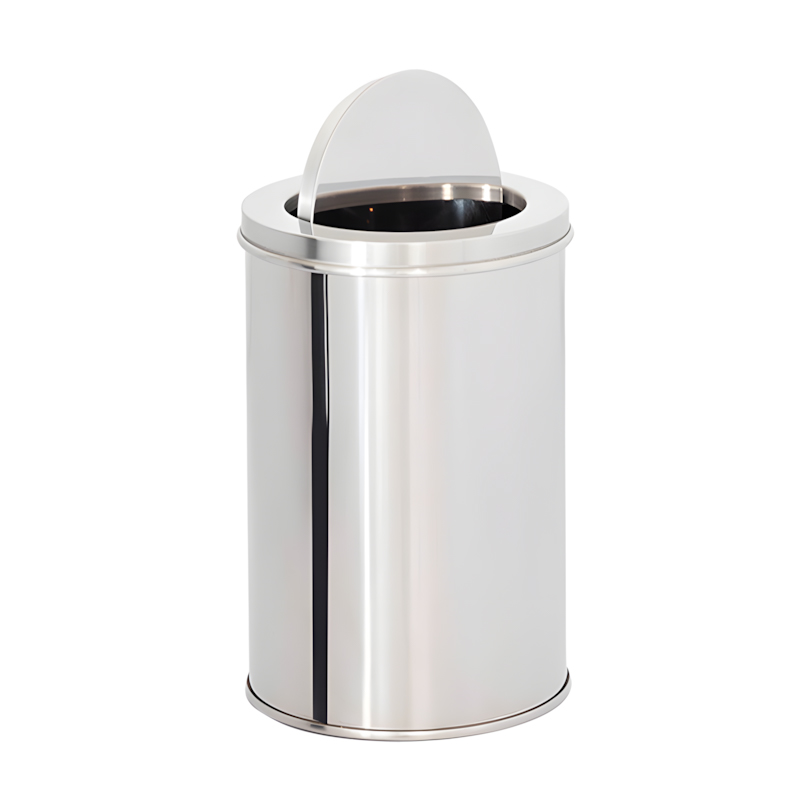LIXEIRA COM ARO PLÁSTICO BASCULANTE VIEL – 30 L – INOX – 3584