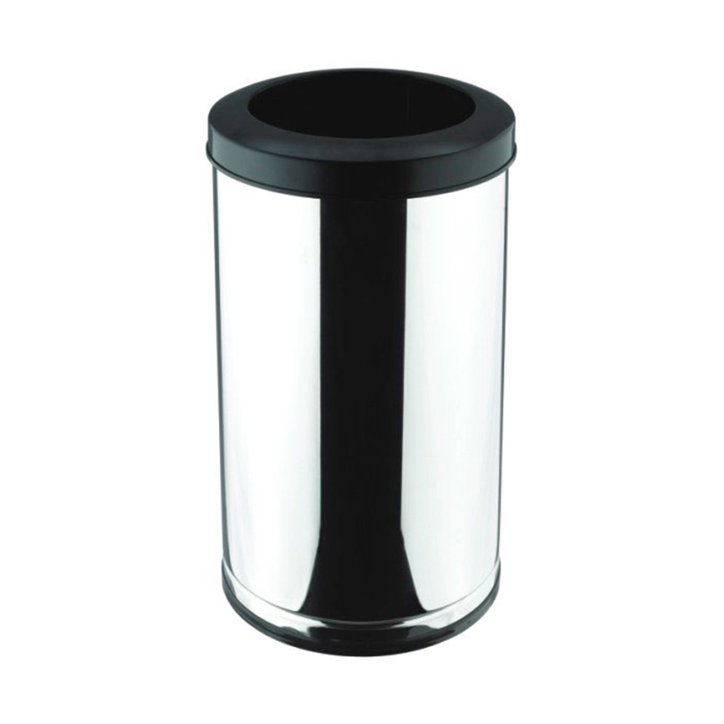 LIXEIRA COM ARO PLÁSTICO VIEL – 20 L – INOX PRETO – 3537