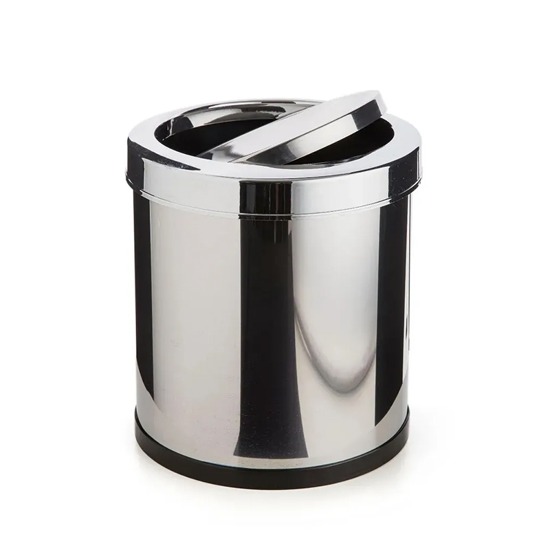 LIXEIRA COM TAMPA BASCULANTE VIEL – 5 L – INOX – 3555