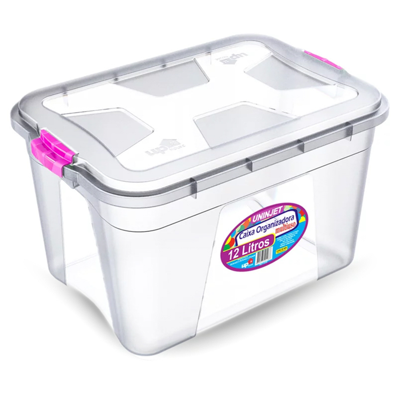 CAIXA ORGANIZADORA UNINJET – 12 L – TRANSPARENTE