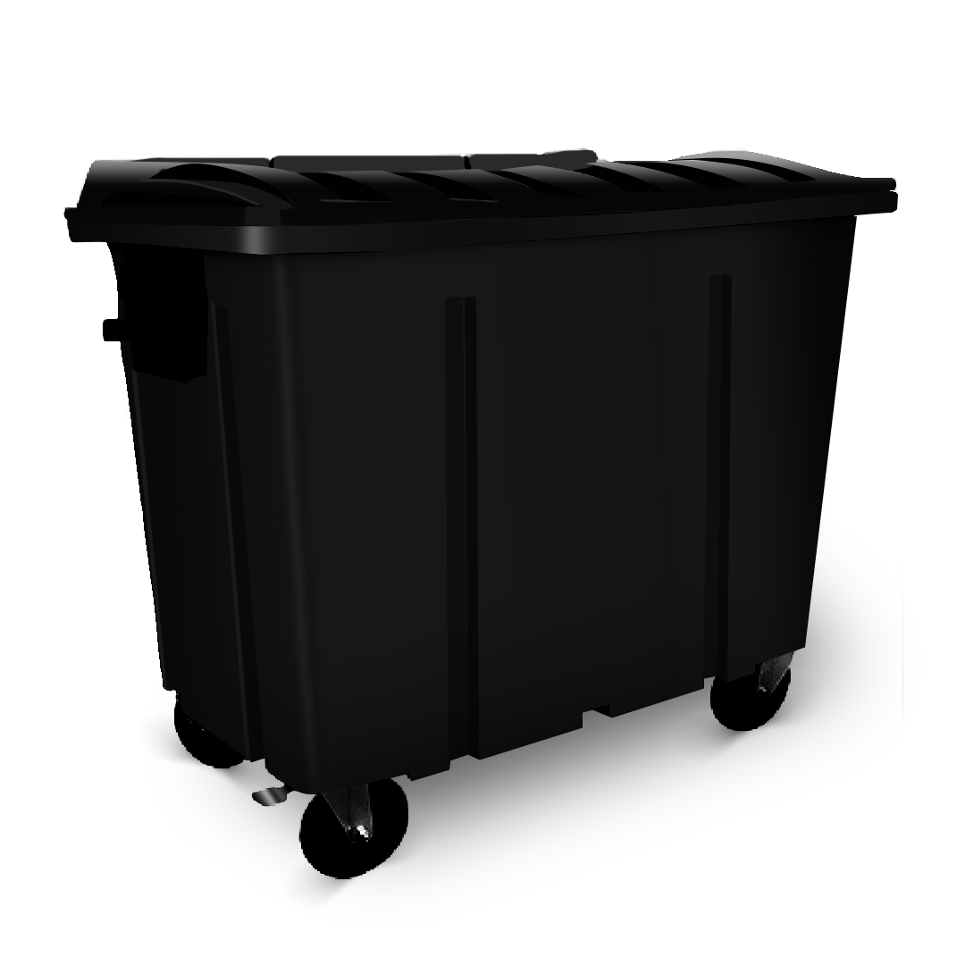 CONTENTOR DE LIXO PLÁSTICO LAR – 500 L – PRETO