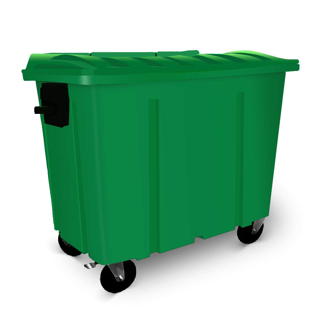 CONTENTOR DE LIXO PLÁSTICO LAR – 1000 L – VERDE
