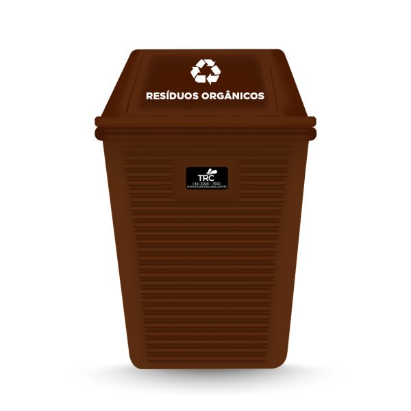 LIXEIRA QUADRADA BASCULANTE BELOSCH – 60 L – MARROM