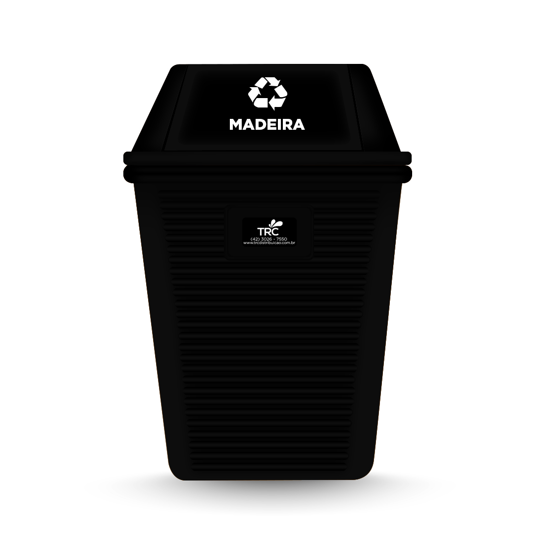 LIXEIRA QUADRADA BASCULANTE BELOSCH – 60 L – PRETA