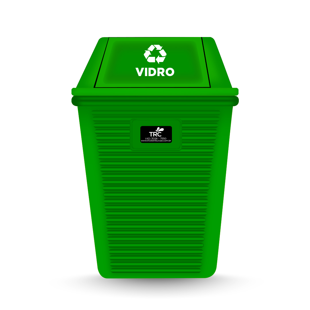 LIXEIRA QUADRADA BASCULANTE BELOSCH – 100 L – VERDE