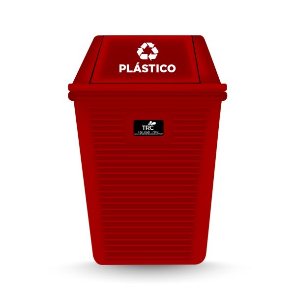 LIXEIRA QUADRADA BASCULANTE BELOSCH – 100 L – VERMELHA