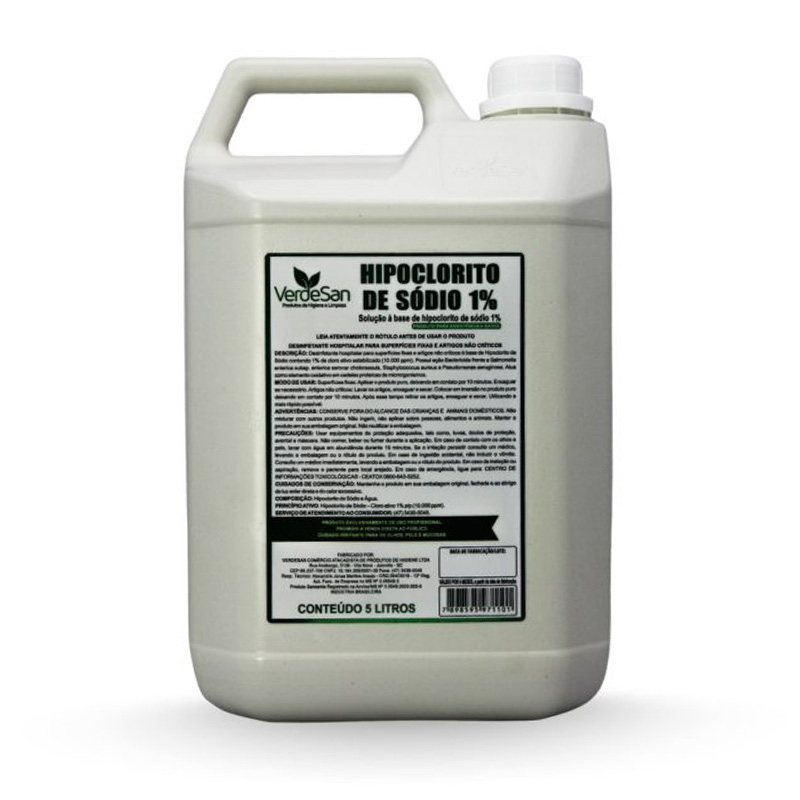 HIPOCLORITO DE SÓDIO VERDESAN 1% - 5L