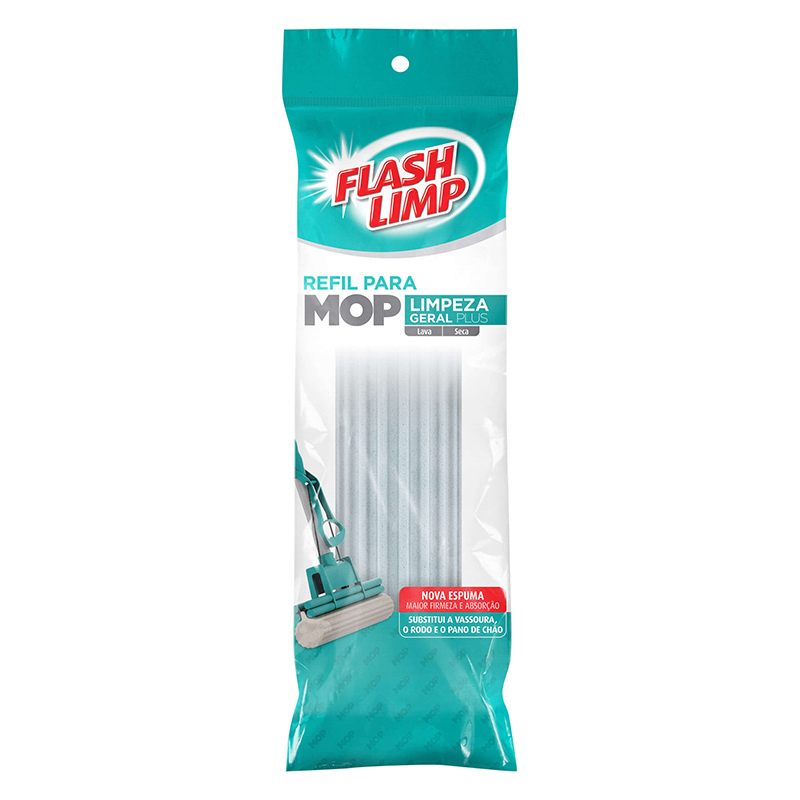 REFIL MOP DE LIMPEZA GERAL PLUS FLASHLIMP - 28CM