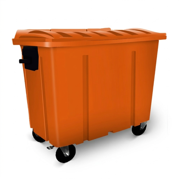 CONTENTOR DE LIXO PLÁSTICO LAR – 1000 L – LARANJA