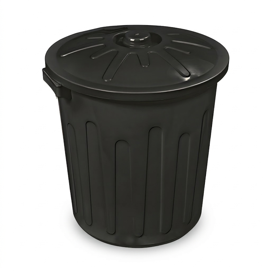 CESTO COM TAMPA ARQPLAST – 30 L – PRETO – CF30PT