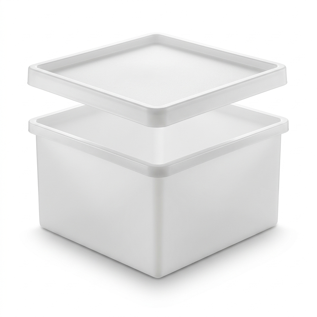 CAIXA PLÁSTICA COM TAMPA BELOSCH – 48 L – BRANCA