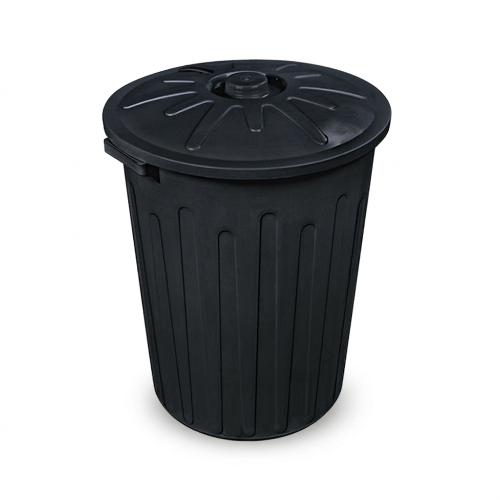 CESTO COM TAMPA ARQPLAST – 65 L – PRETO – CF65PTPM