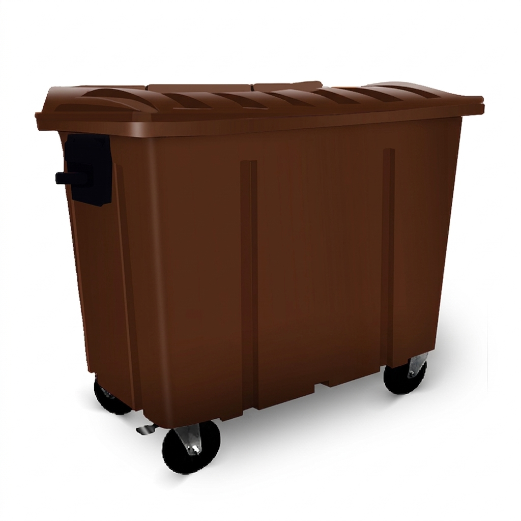 CONTENTOR DE LIXO PLÁSTICO LAR – 500 L – MARROM
