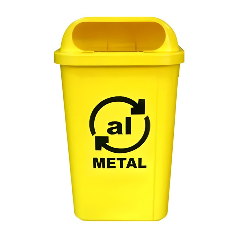 LIXERA AMARELA COM ADESIVO - 50L