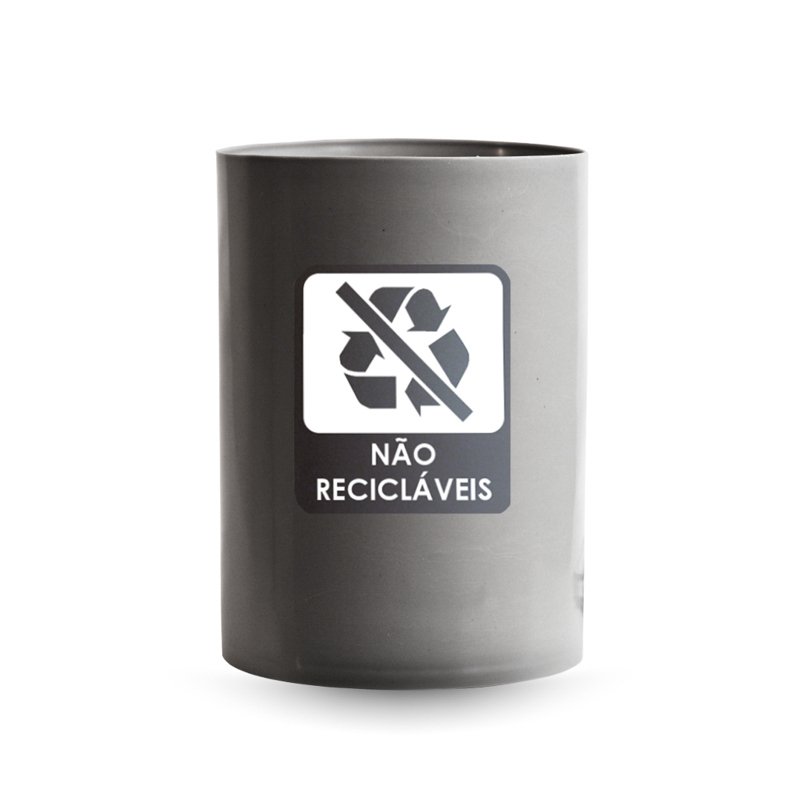 CESTO CINZA COM ADESIVO BRALIMPIA - 14L