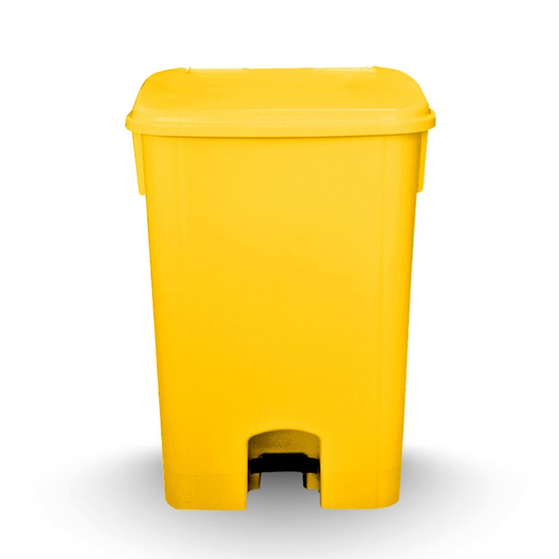 COLETOR COM PEDAL AMARELO BRALIMPIA - 50L