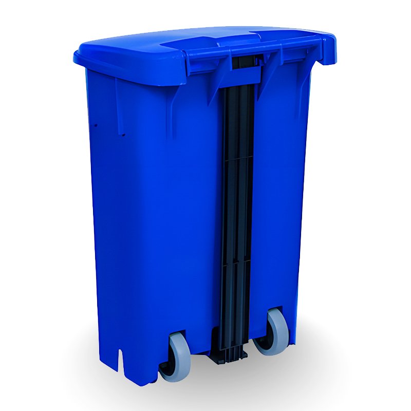 COLETOR COM PEDAL AZUL COM RODAS BRALIMPIA - 100L