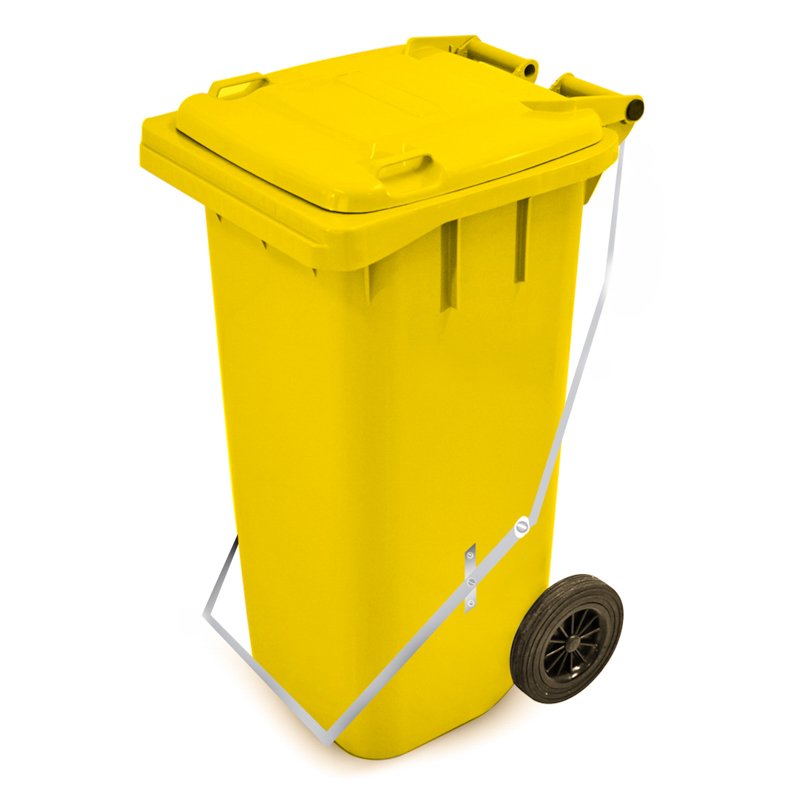 CONTENTOR AMARELO COM PEDAL BRALIMPIA - 120L