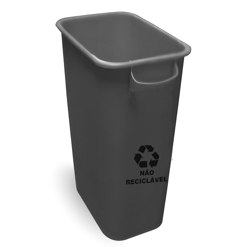 LIX CINZA COM ALÇA E COM ADESIVO BRALIMPIA - 50L