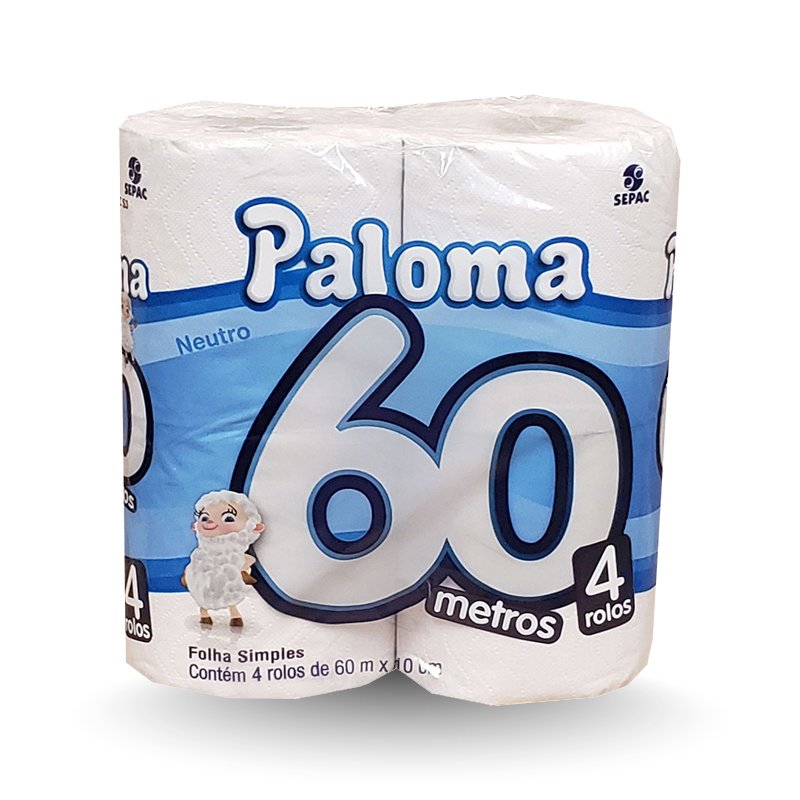PAPEL HIGIÊNICO PALOMA - 4X60M