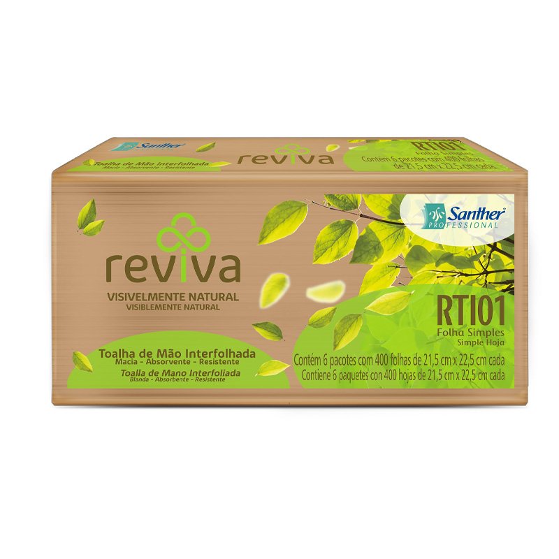 SANTHER PAPEL TOALHA INTERFOLHADO REVIVA F/S 6X400 FOLHAS – RTI01