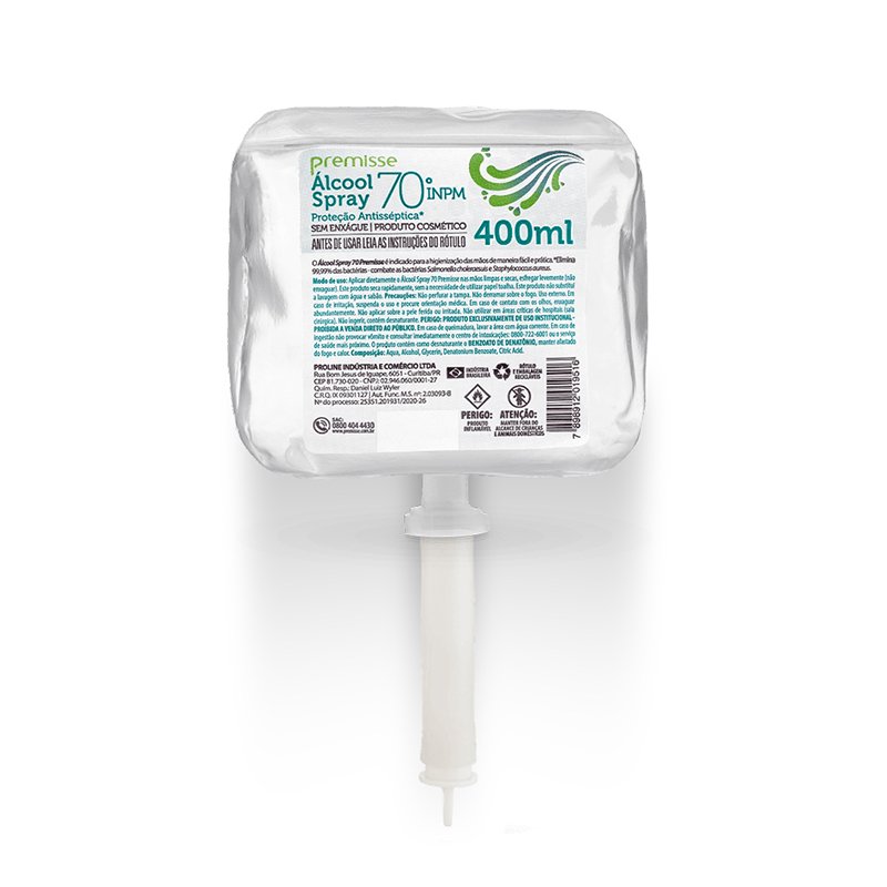 ALCOOL SPRAY 70% REFIL PREMISSE - 400ML