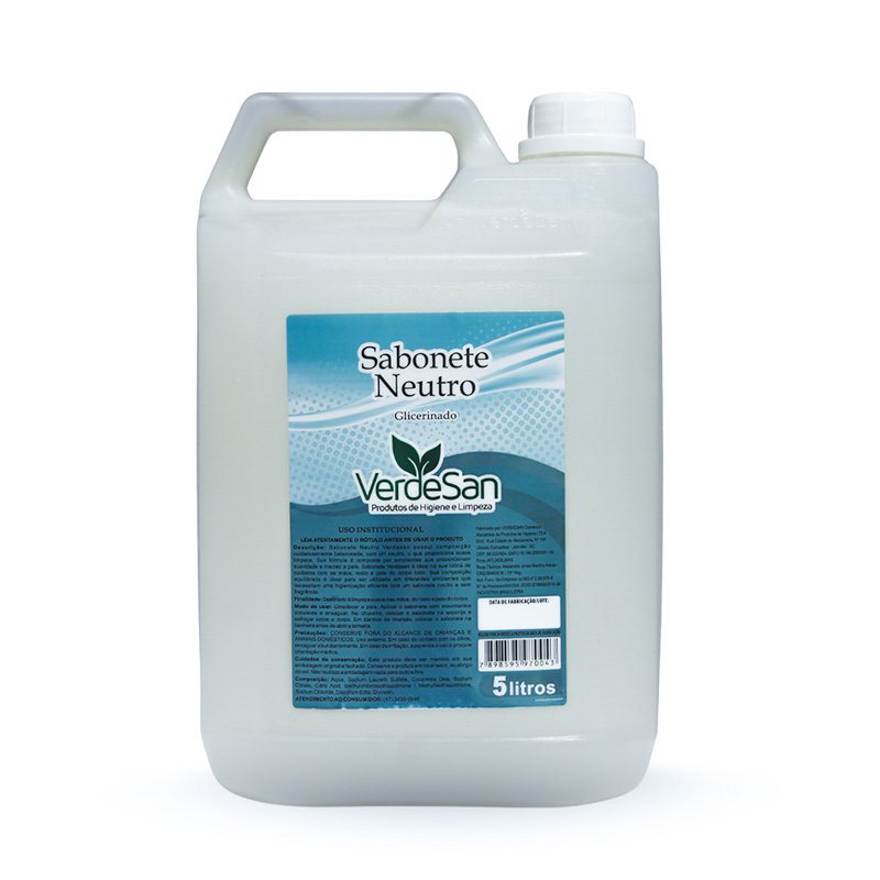 SABONETE LIQUIDO NEUTRO VERDESAN - 5L