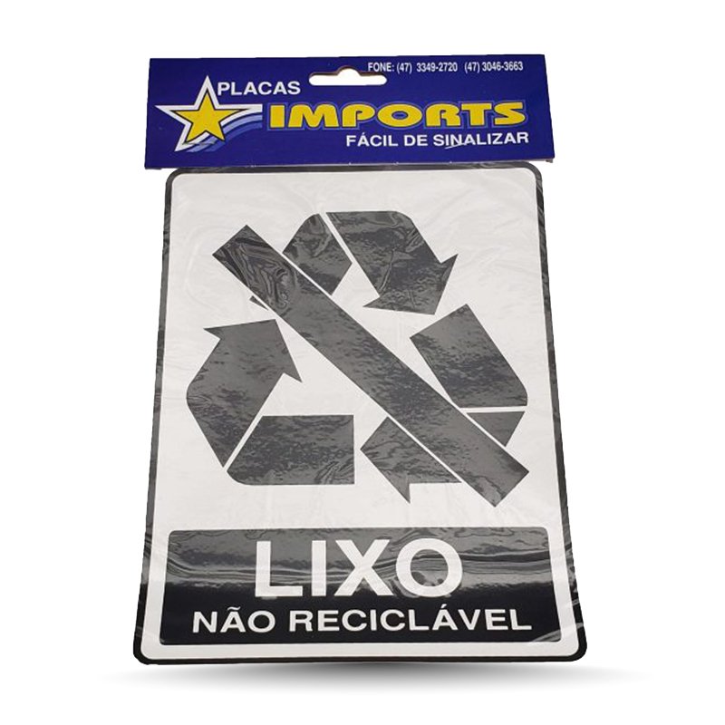 ADESIVO PARA LIXEIRA "LIXO NÃO RECICLÁVEL" - 15X20CM