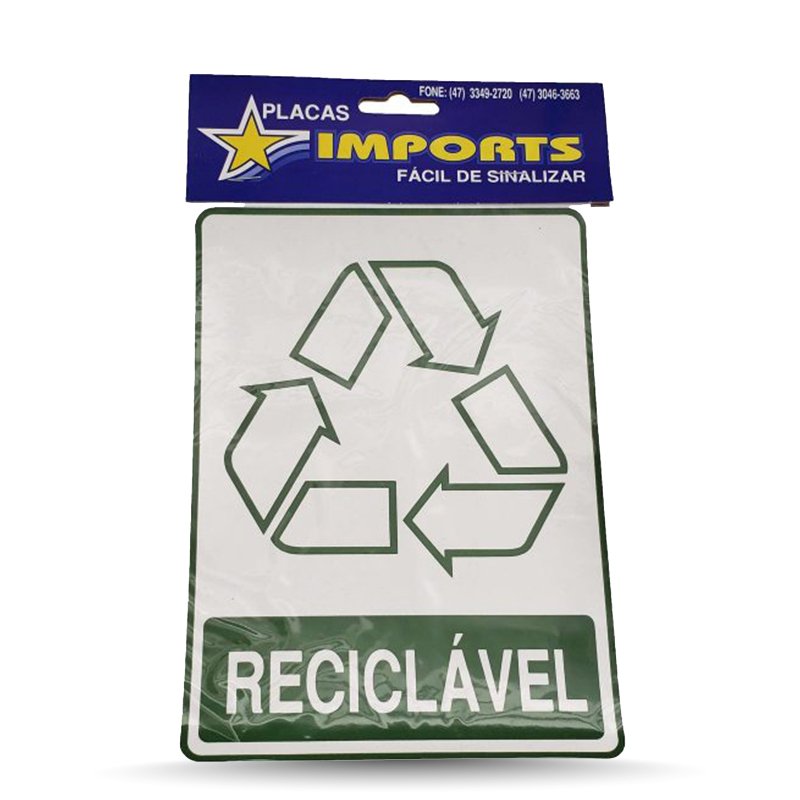 ADESIVO PARA LIXEIRA "RECICLÁVEL" - 15X20CM