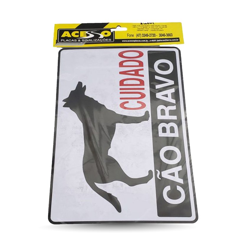 PLACA "CÃO BRAVO" - 20X30CM