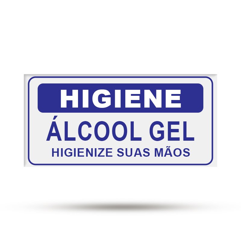 PLACA "ÁLCOOL GEL" - 10X20CM