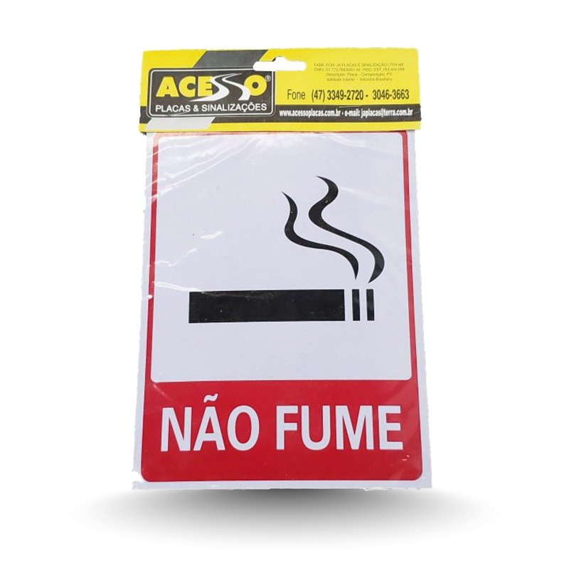 PLACA "NÃO FUME" - 15X20CM