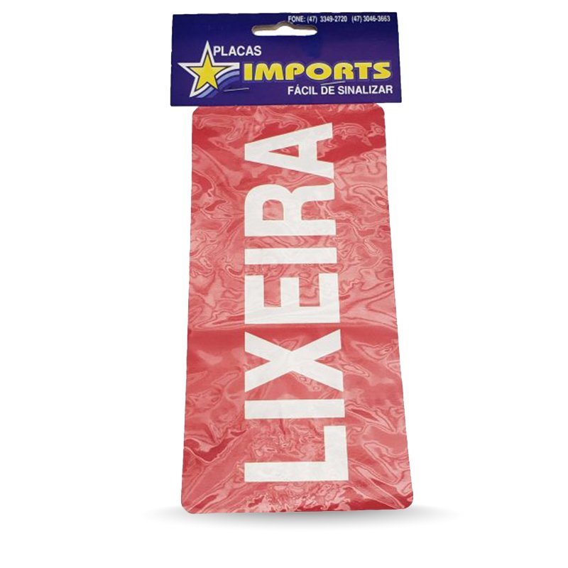 PLACA ADESIVO "LIXEIRA" - 20X10CM
