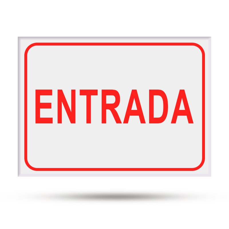 PLACA DE ENTRADA VERMELHA - 15X30CM