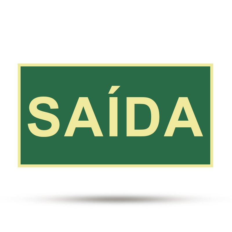 PLACA FOTOLUMINENSE SAÍDA 15X30CM