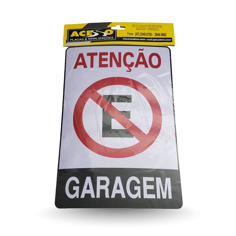 PLACA "PROIBIDO ESTACIONAR" - 20X30CM