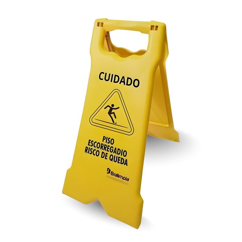 PLACA SINALIZADORA PISO ESCORREGADIO RISCO DE QUEDA