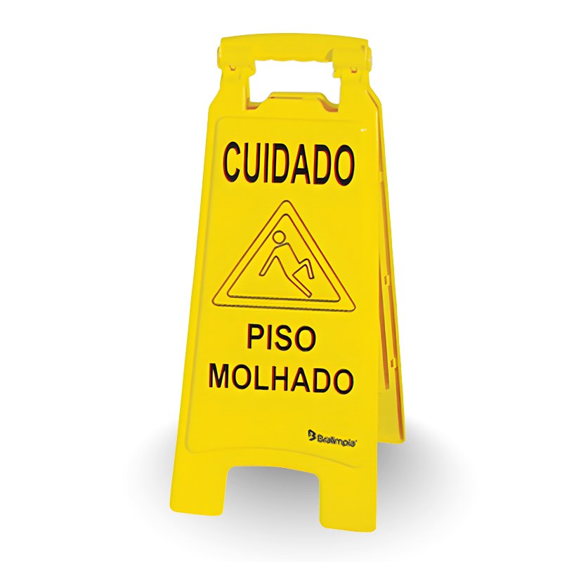 PLACA SINALIZADORA PISO MOLHADO - BRALIMPIA