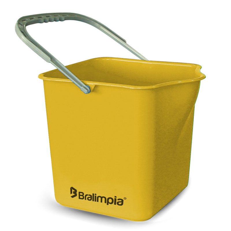 BALDE AMARELO COM ALÇA BRALIMPIA - 15L