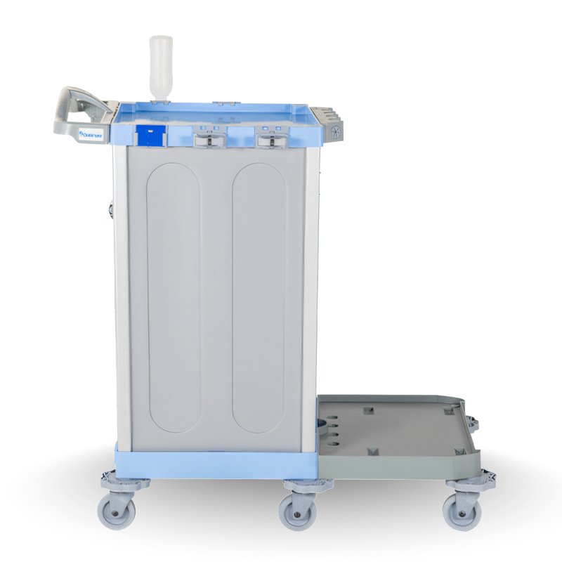 CARRO HOSPITALAR COM ARMÁRIO AUXILIAR - BRALIMPIA