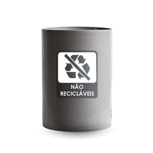 CESTO CINZA COM ADESIVO BRALIMPIA - 14L