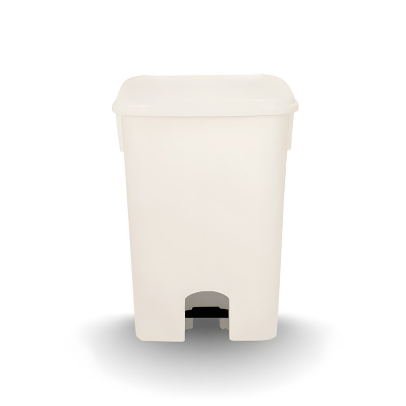 COLETOR COM PEDAL BRANCO COM RODAS BRALIMPIA - 100L