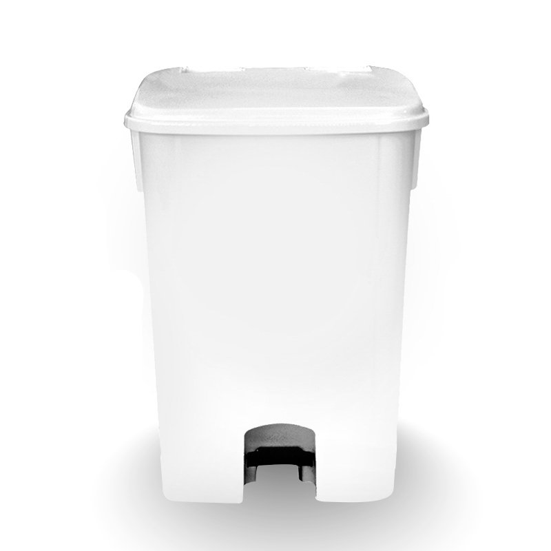 COLETOR COM PEDAL BRANCO BRALIMPIA - 80L