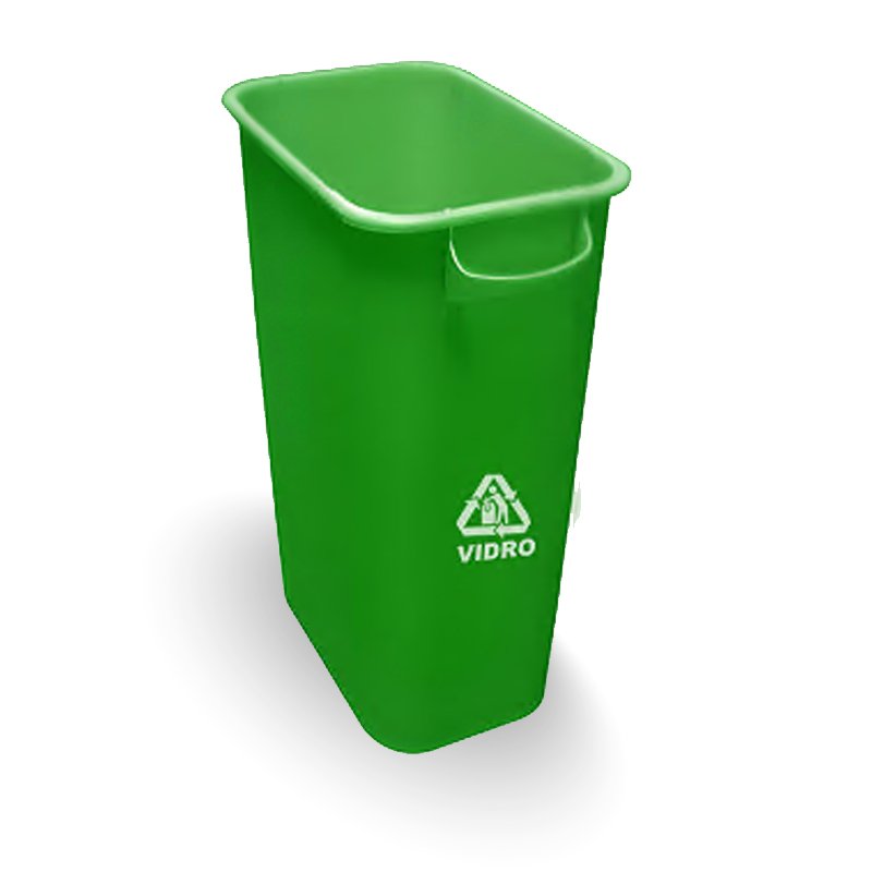 LIXEIRA COM ALÇA E COM ADESIVO VERDE - 50L