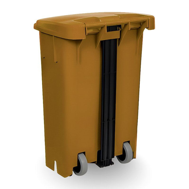COLETOR COM PEDAL MARROM COM RODAS BRALIMPIA - 100L
