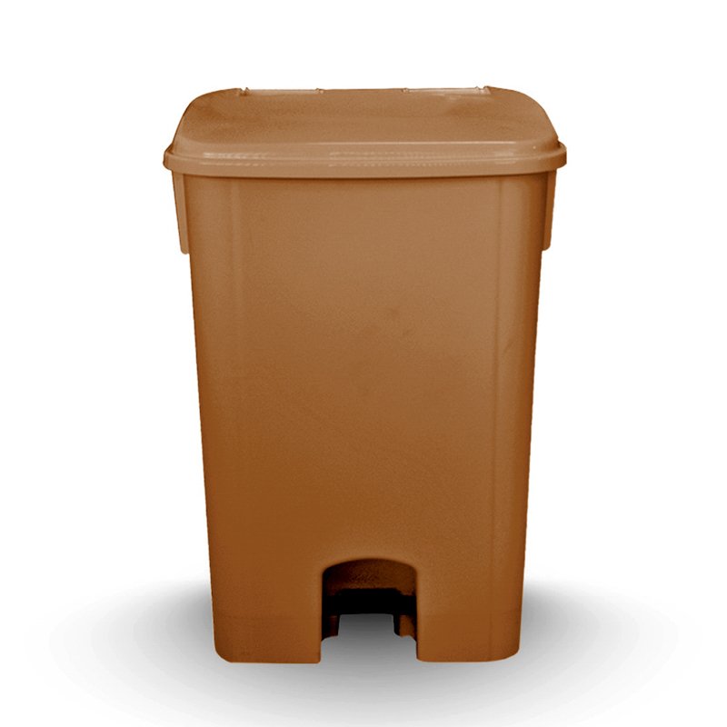 COLETOR COM PEDAL MARROM BRALIMPIA - 50L