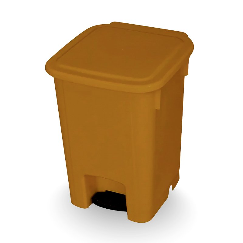 COLETOR COM PEDAL MARROM BRALIMPIA - 15L